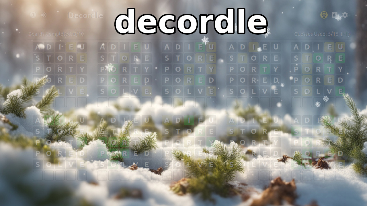 Decordle Word Puzzle With 10 Hidden Words