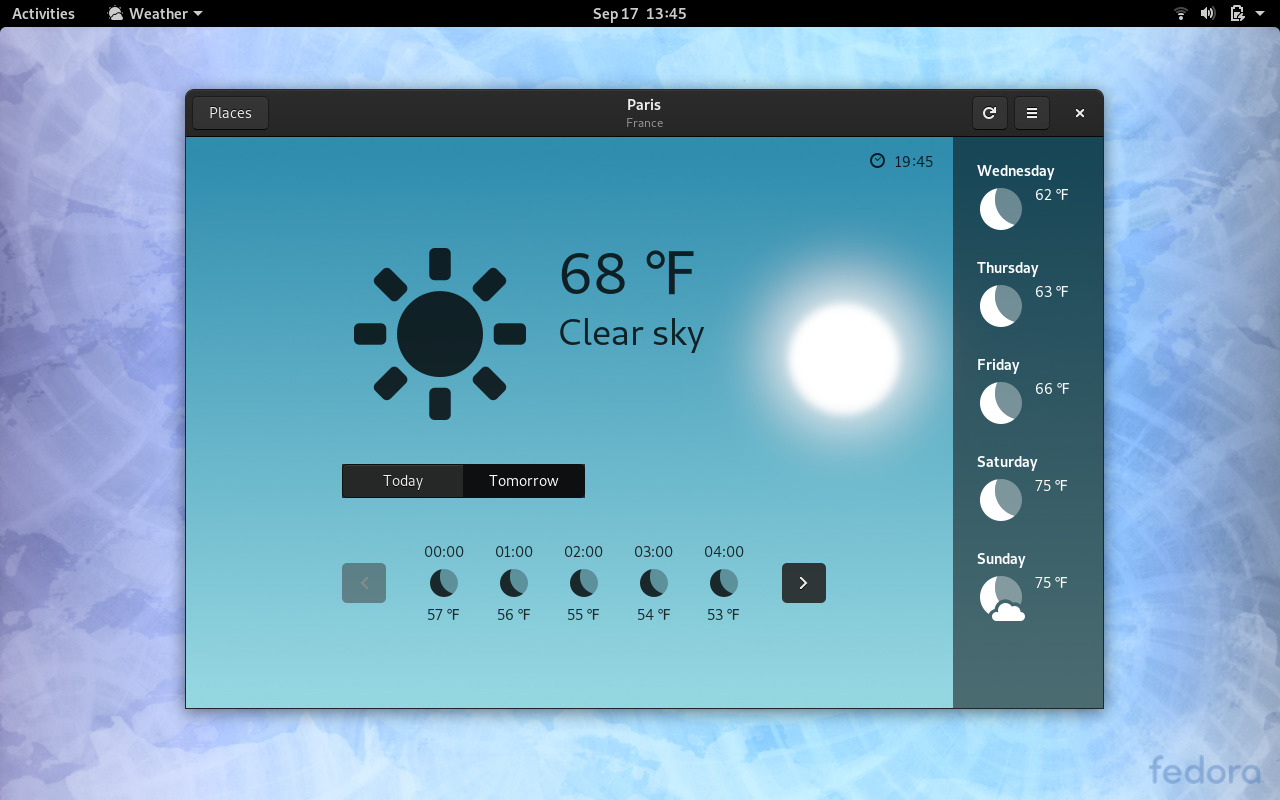 gnome shell and my weather indicator