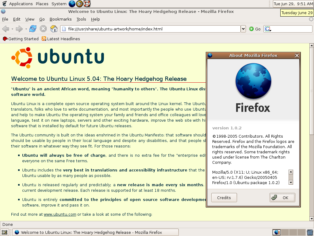 Ubuntu Classic Series: Ubuntu 5.04 - Hoary Hedgehog | OpenSourceFeed